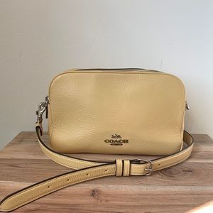 Coach Jes Yellow Pebble Leather Crossbody